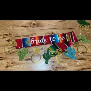 SOLD Bride To Be Serape Sash with Cactus & Banner SOLD